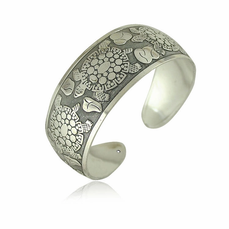 Wholesale Ancient silver open bracelet for women retro Bohemian ethnic style carved pattern elephant wide Bracelet jewelry