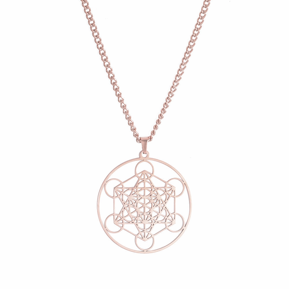 Wholesale Angel Seal Metatron Kabbalah Garden Stainless Steel Necklace