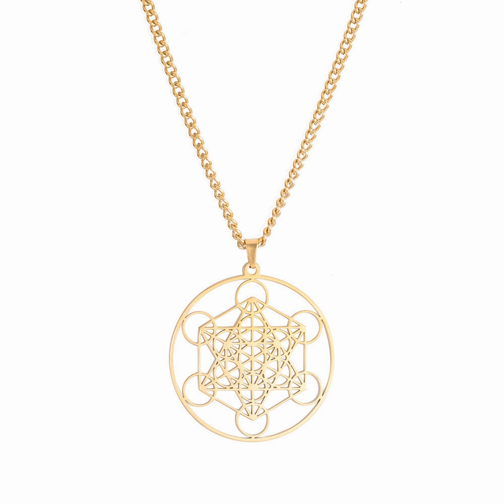 Wholesale Angel Seal Metatron Kabbalah Garden Stainless Steel Necklace