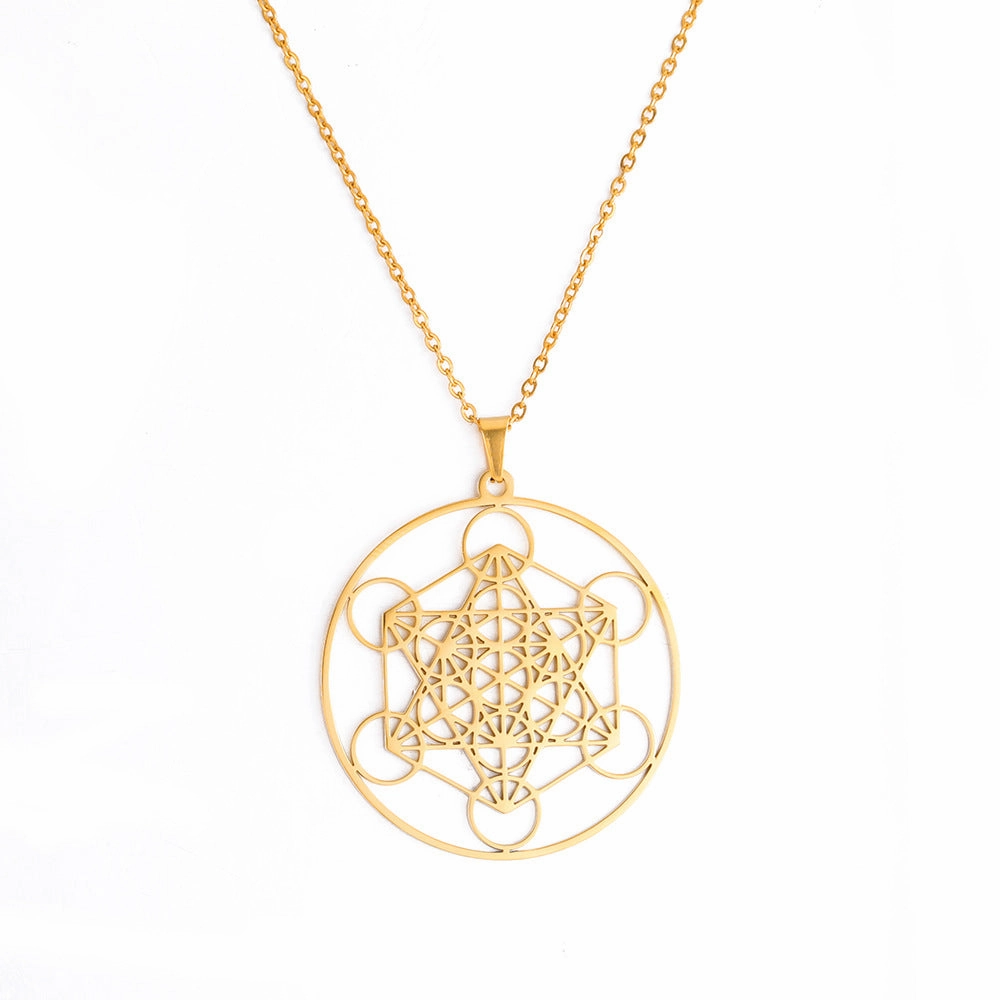 Wholesale Angel Seal Metatron Kabbalah Garden Stainless Steel Necklace
