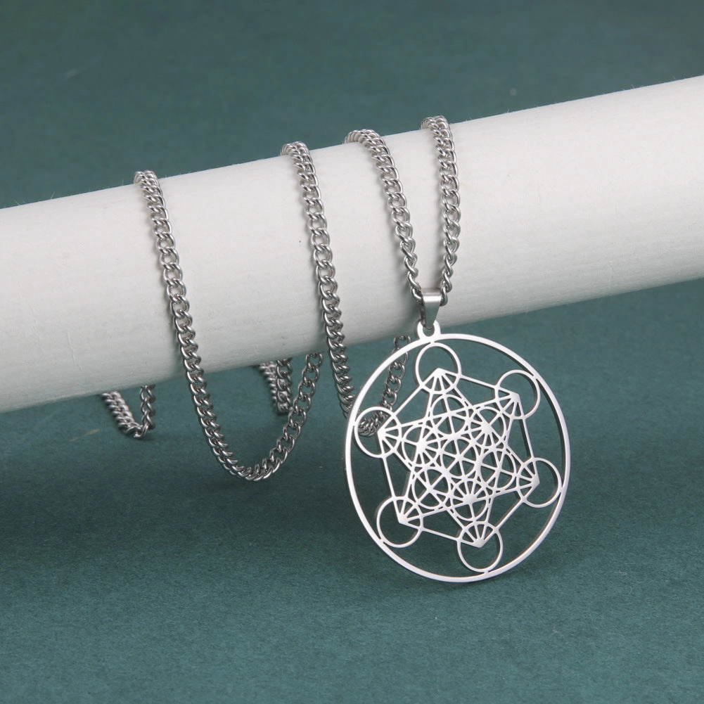 Wholesale Angel Seal Metatron Kabbalah Garden Stainless Steel Necklace