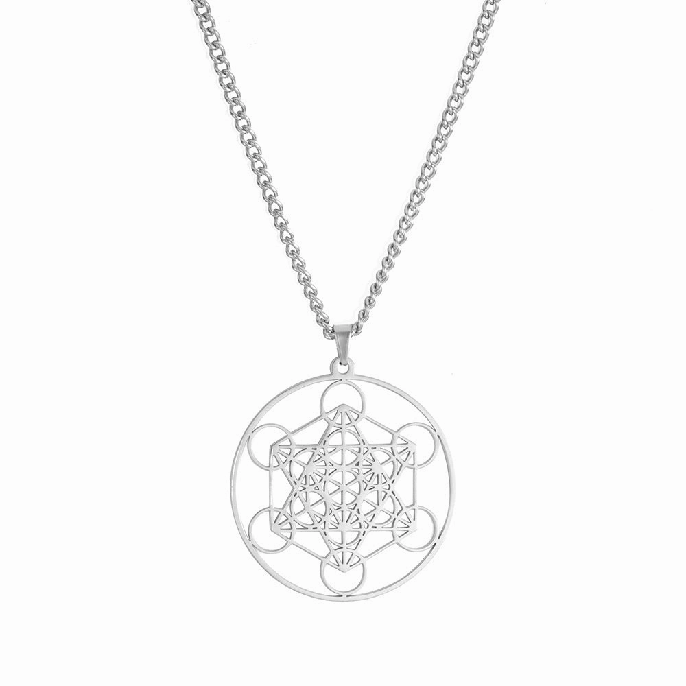 Wholesale Angel Seal Metatron Kabbalah Garden Stainless Steel Necklace
