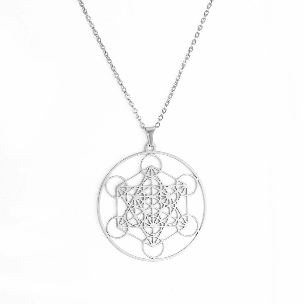 Wholesale Angel Seal Metatron Kabbalah Garden Stainless Steel Necklace