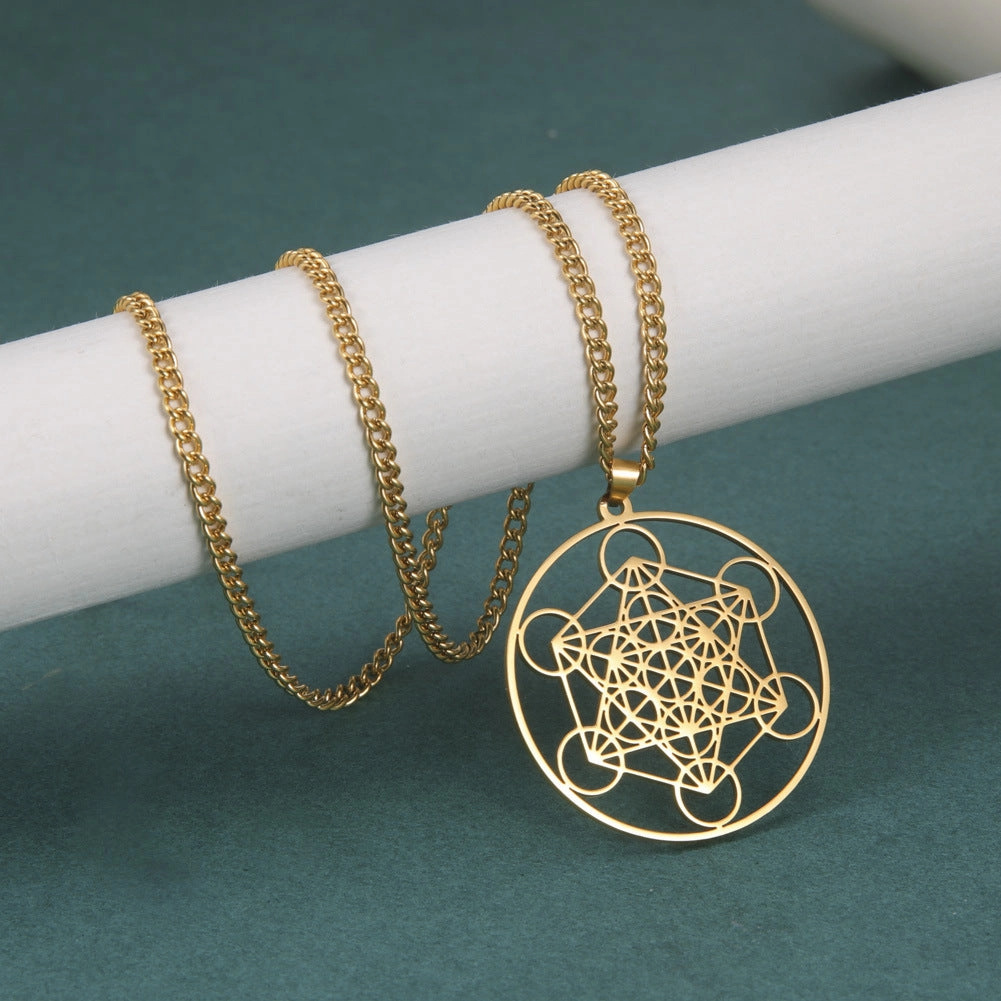 Wholesale Angel Seal Metatron Kabbalah Garden Stainless Steel Necklace