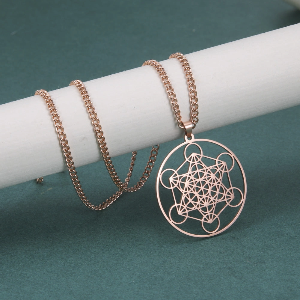 Wholesale Angel Seal Metatron Kabbalah Garden Stainless Steel Necklace