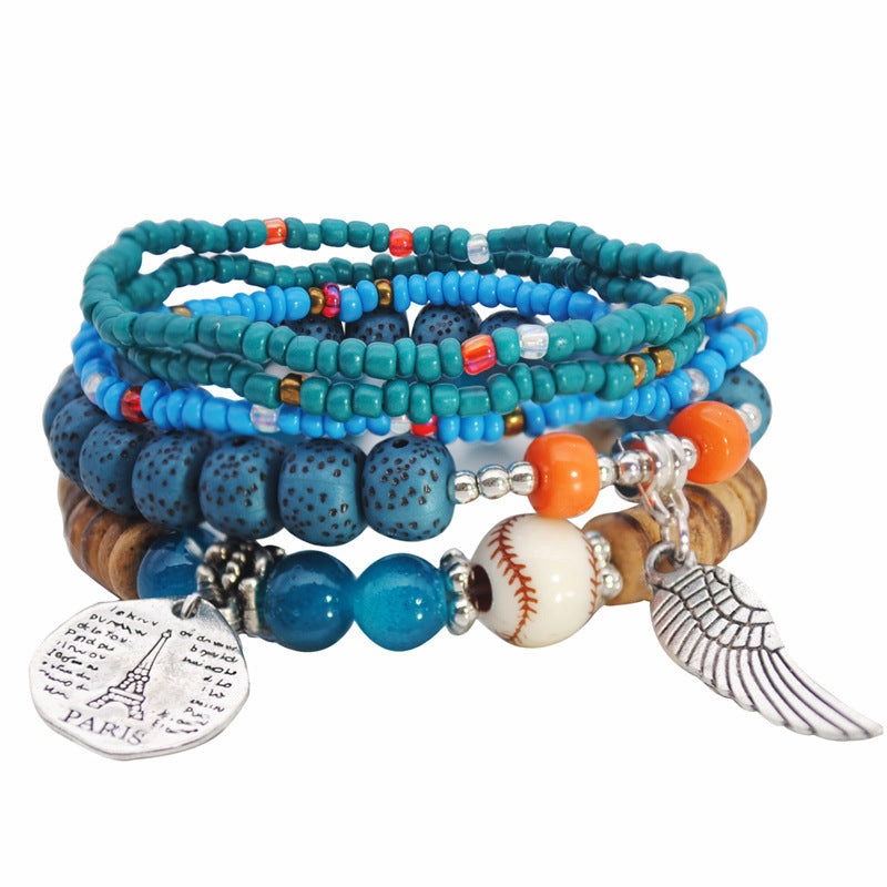 Wholesale Angel Wings Vintage Beaded Multi Layered Handstring
