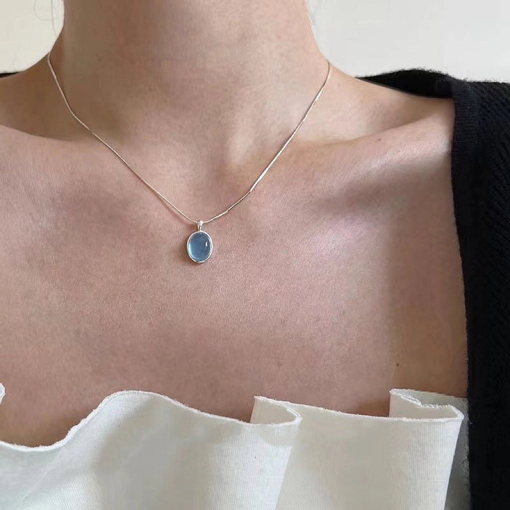 Wholesale Aquamarine Silver Necklaces