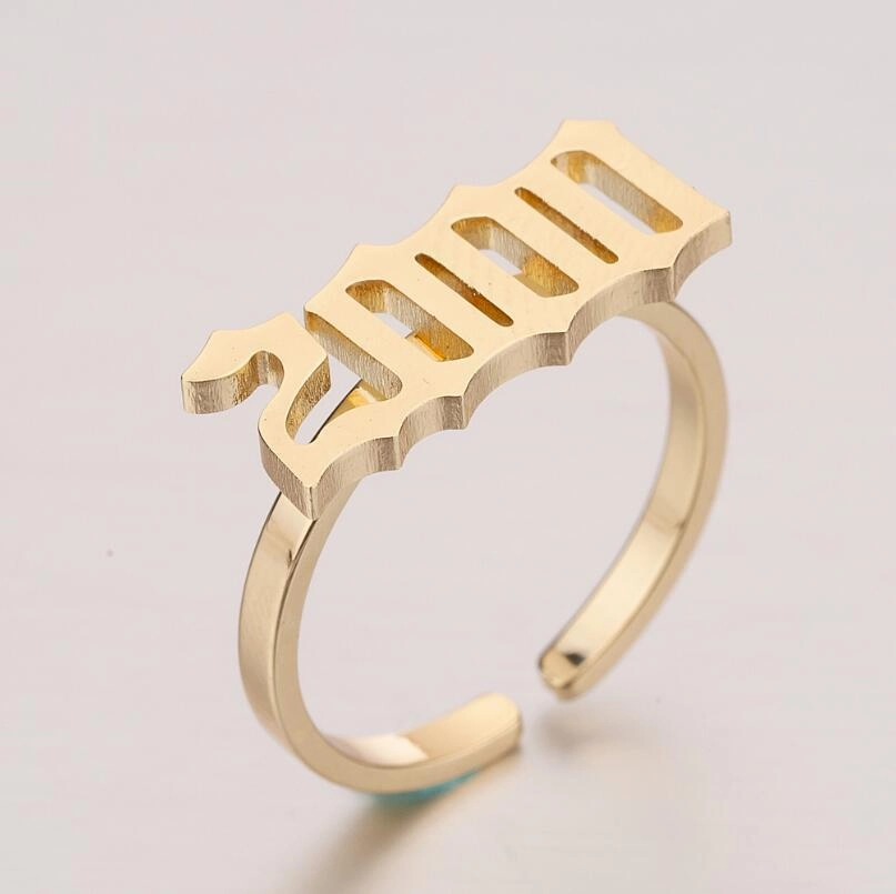 Wholesale Arabic Numerals Titanium Rings