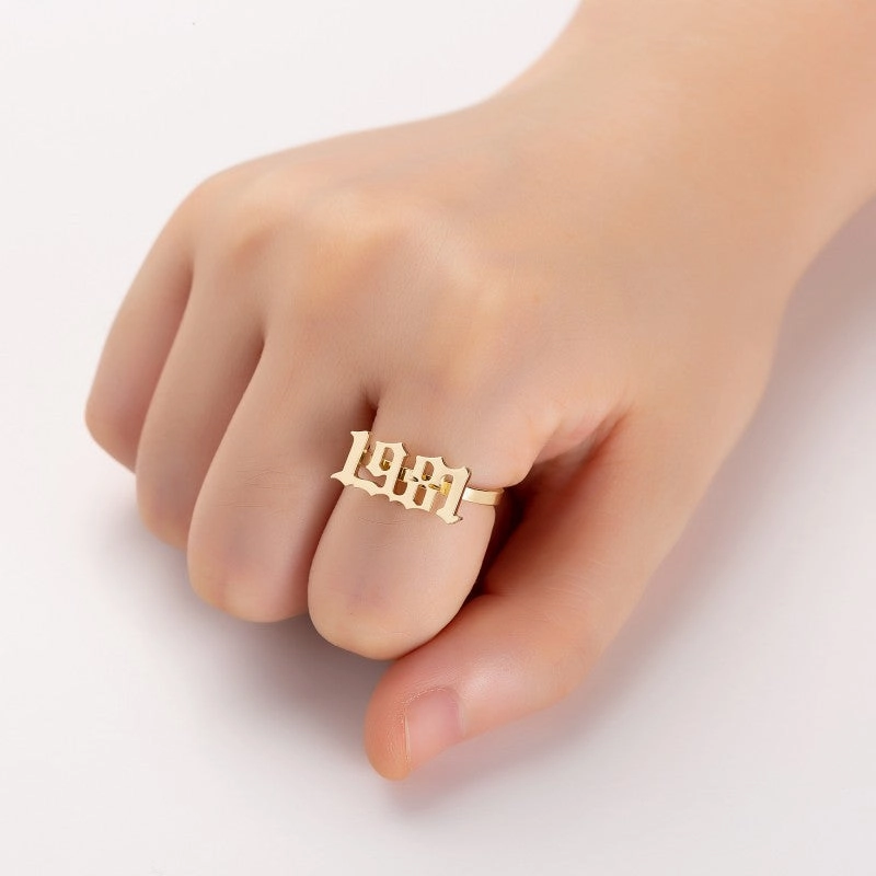 Wholesale Arabic Numerals Titanium Rings