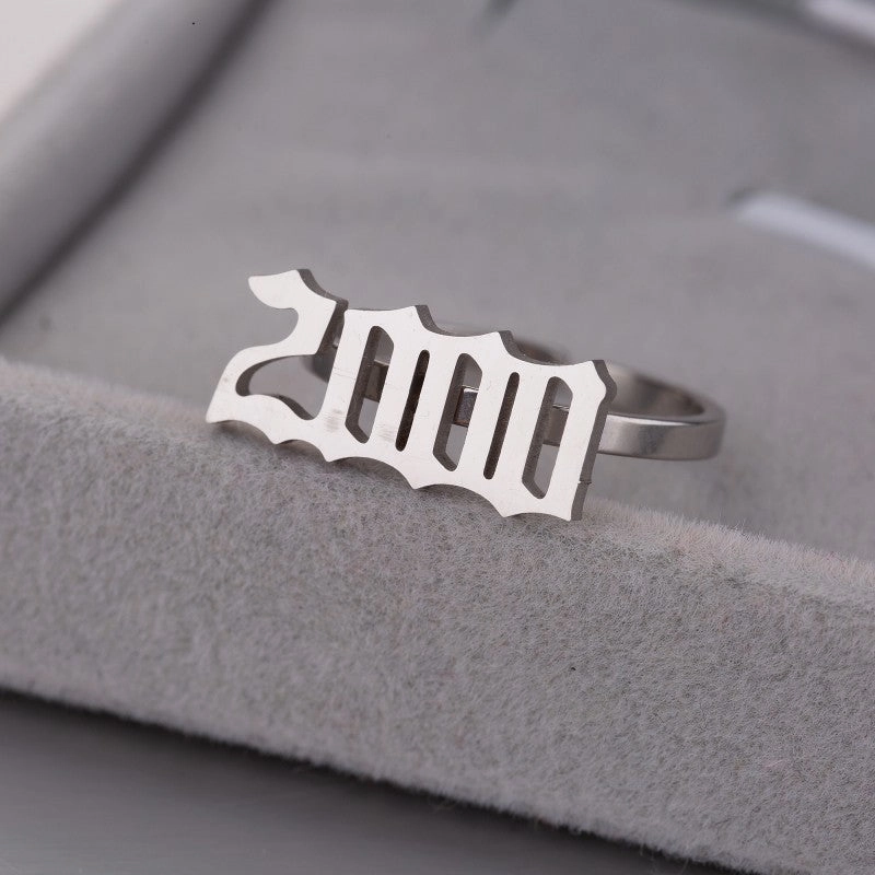 Wholesale Arabic Numerals Titanium Rings