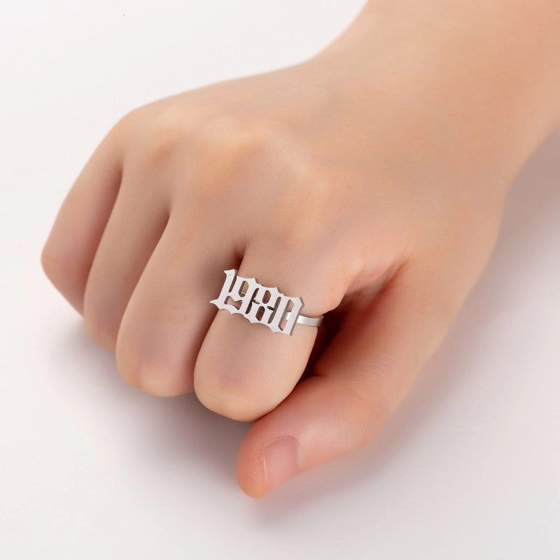 Wholesale Arabic Numerals Titanium Rings