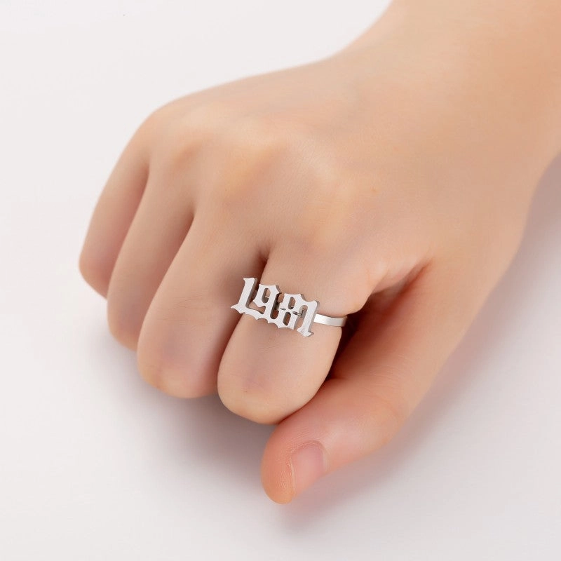 Wholesale Arabic Numerals Titanium Rings