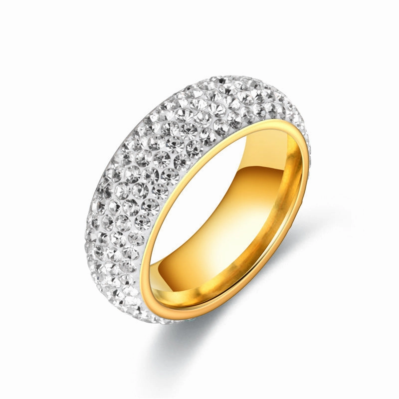 Wholesale Arc Clay Full Diamond Rings Stainless Steel