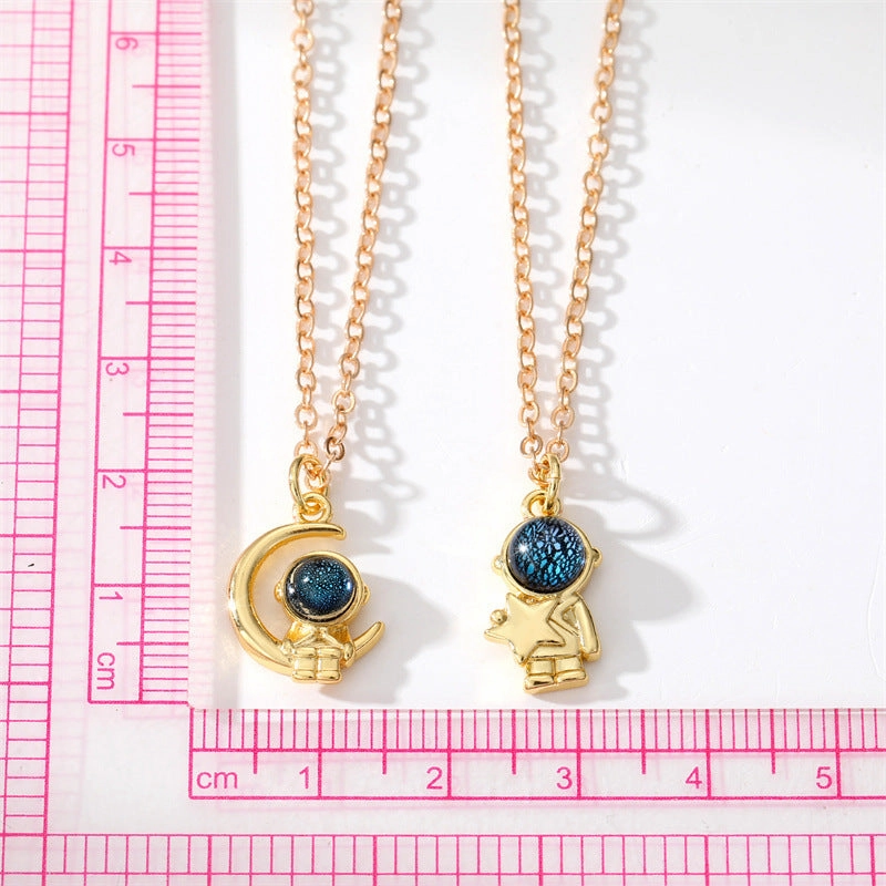 Wholesale Astronaut Moon Star Alloy Necklaces