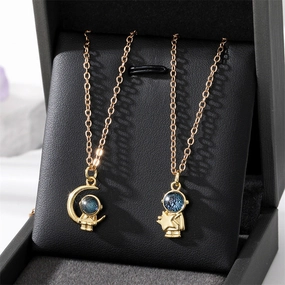 Wholesale Astronaut Moon Star Alloy Necklaces