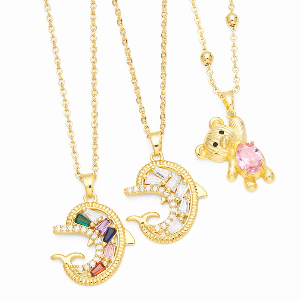 Wholesale Baby Dolphin Bear Copper Necklaces