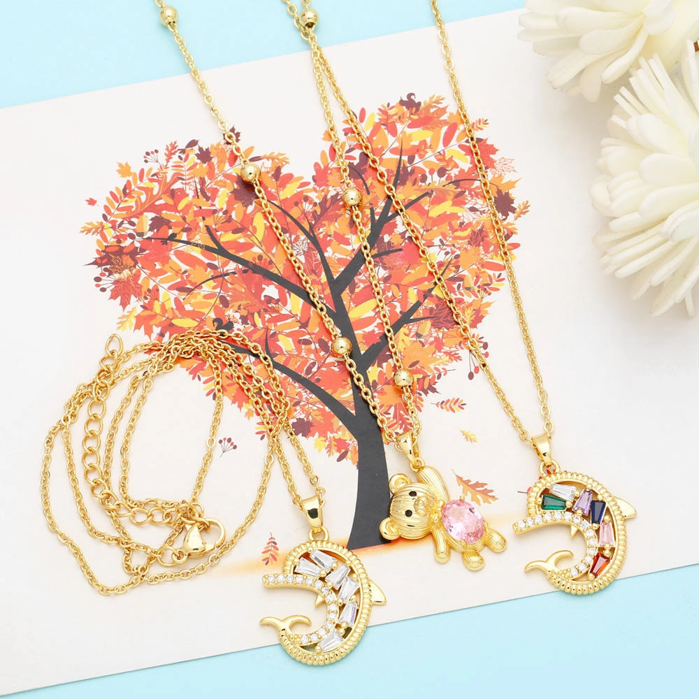 Wholesale Baby Dolphin Bear Copper Necklaces