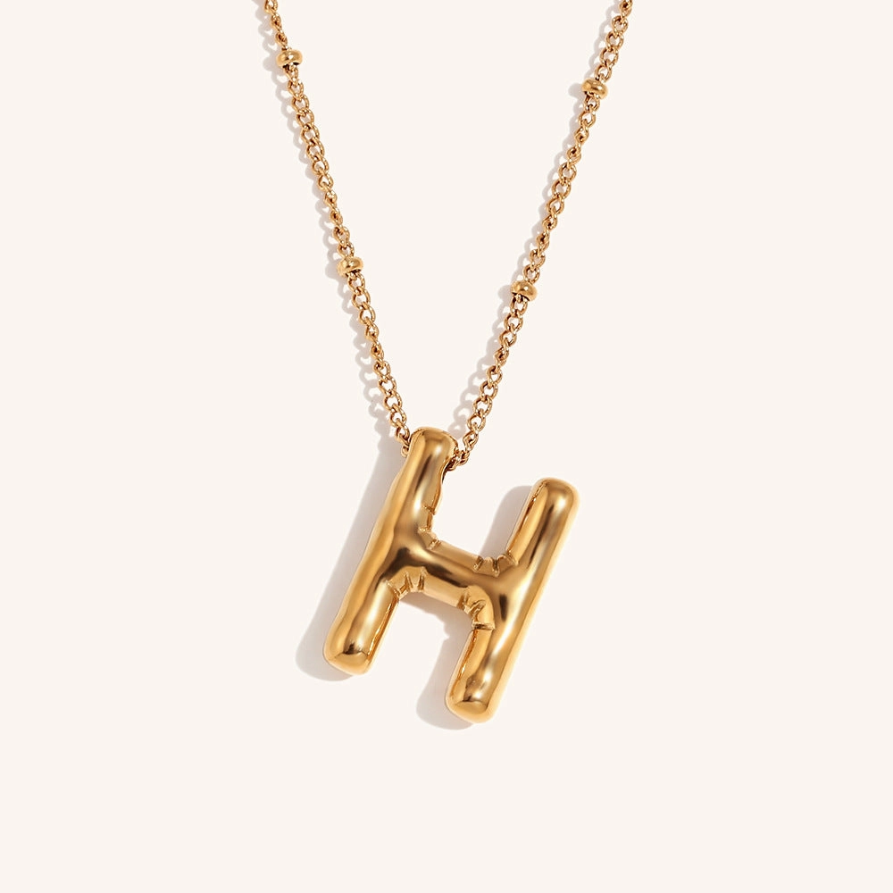 Wholesale Balloon English Stainless Steel Plated 18K Necklace
