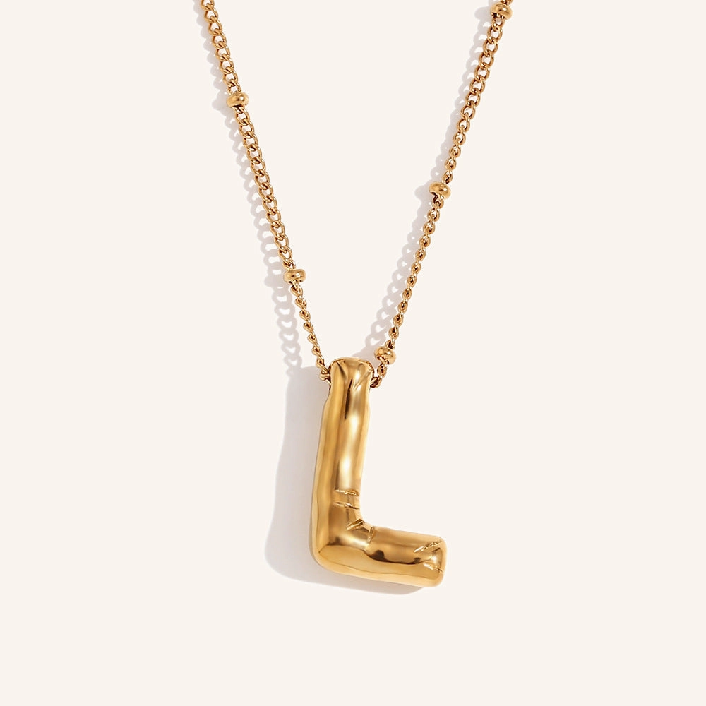 Wholesale Balloon English Stainless Steel Plated 18K Necklace