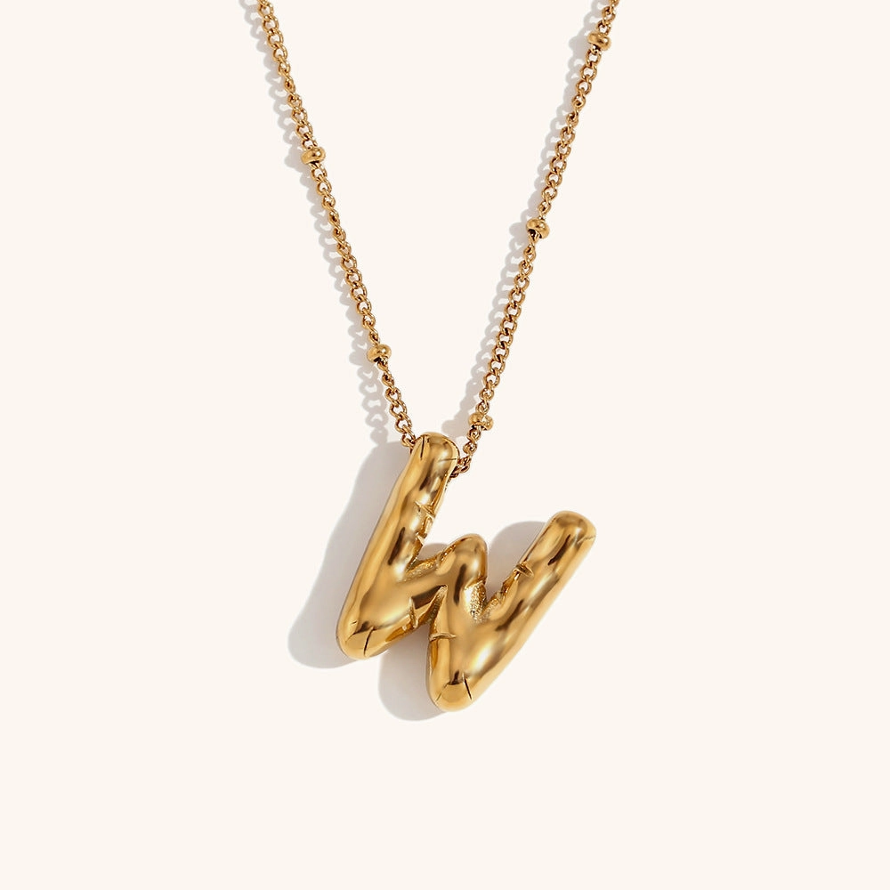 Wholesale Balloon English Stainless Steel Plated 18K Necklace