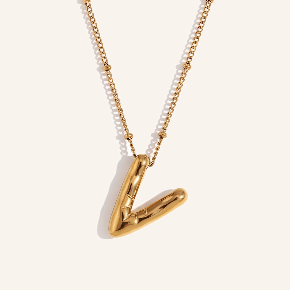 Wholesale Balloon English Stainless Steel Plated 18K Necklace