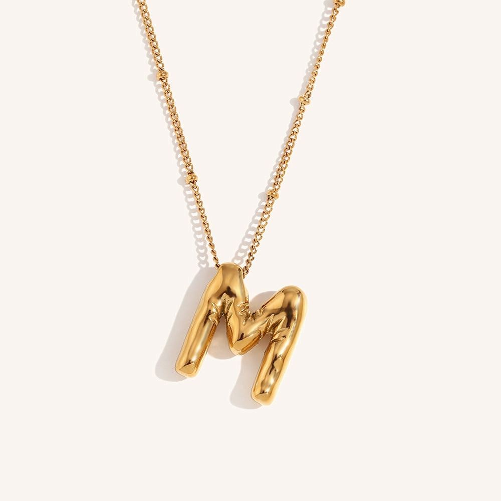 Wholesale Balloon English Stainless Steel Plated 18K Necklace