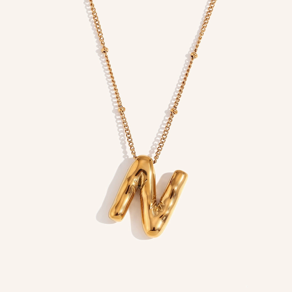 Wholesale Balloon English Stainless Steel Plated 18K Necklace