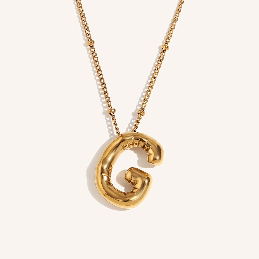 Wholesale Balloon English Stainless Steel Plated 18K Necklace