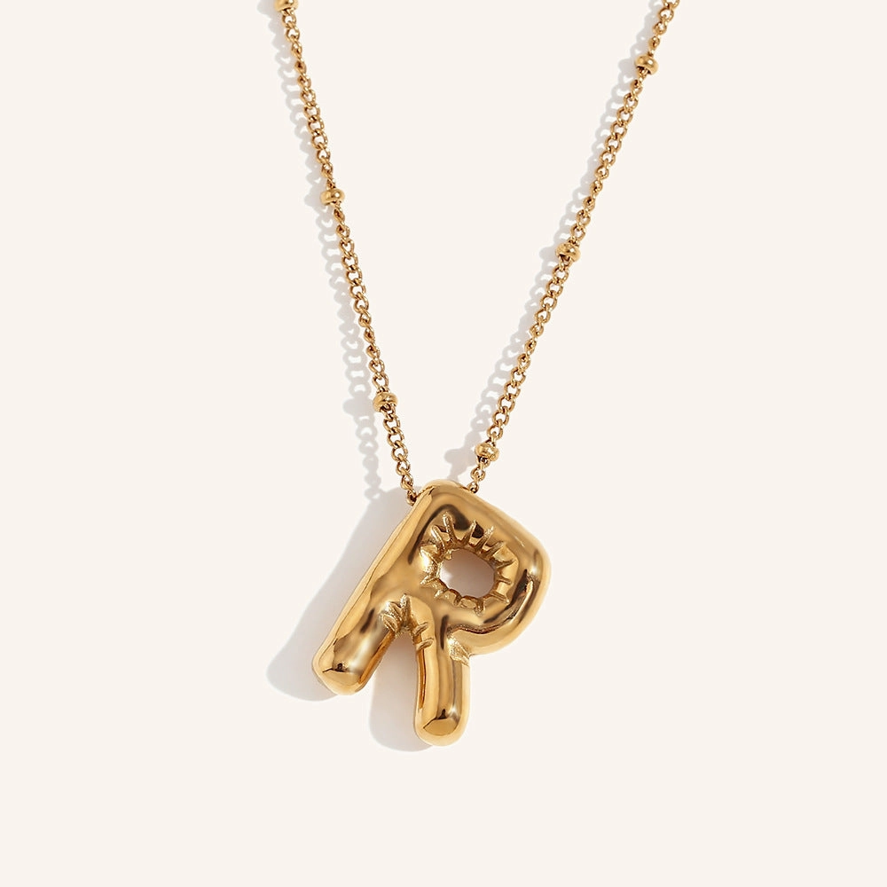 Wholesale Balloon English Stainless Steel Plated 18K Necklace