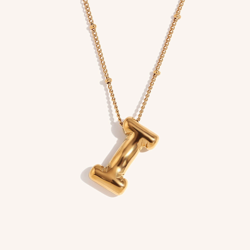 Wholesale Balloon English Stainless Steel Plated 18K Necklace
