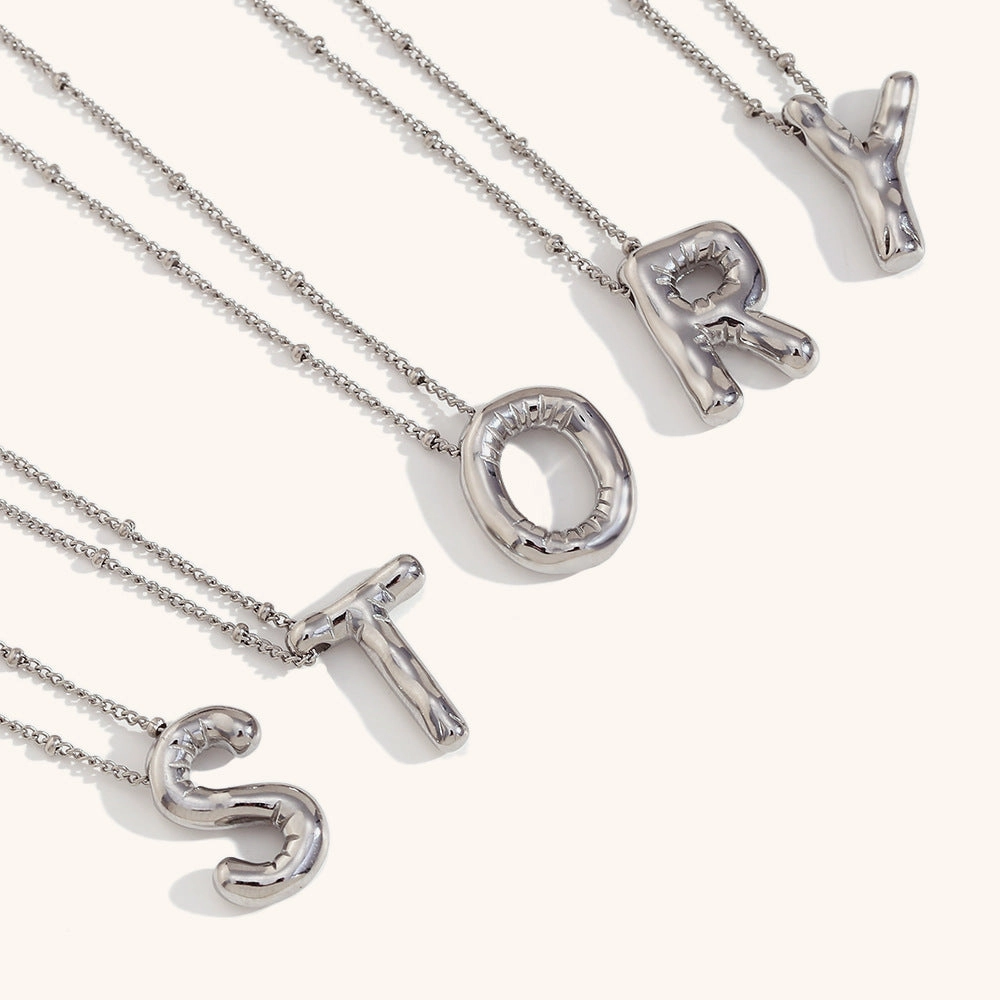 Wholesale Balloon English Stainless Steel Plated 18K Necklace