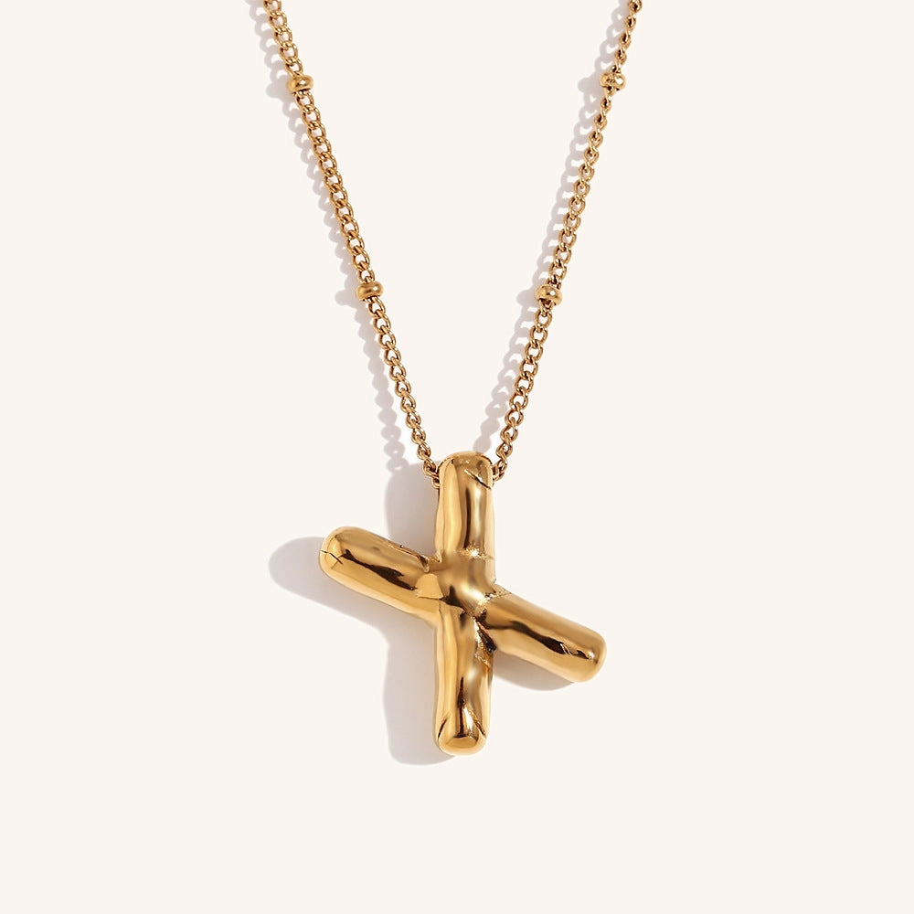 Wholesale Balloon English Stainless Steel Plated 18K Necklace