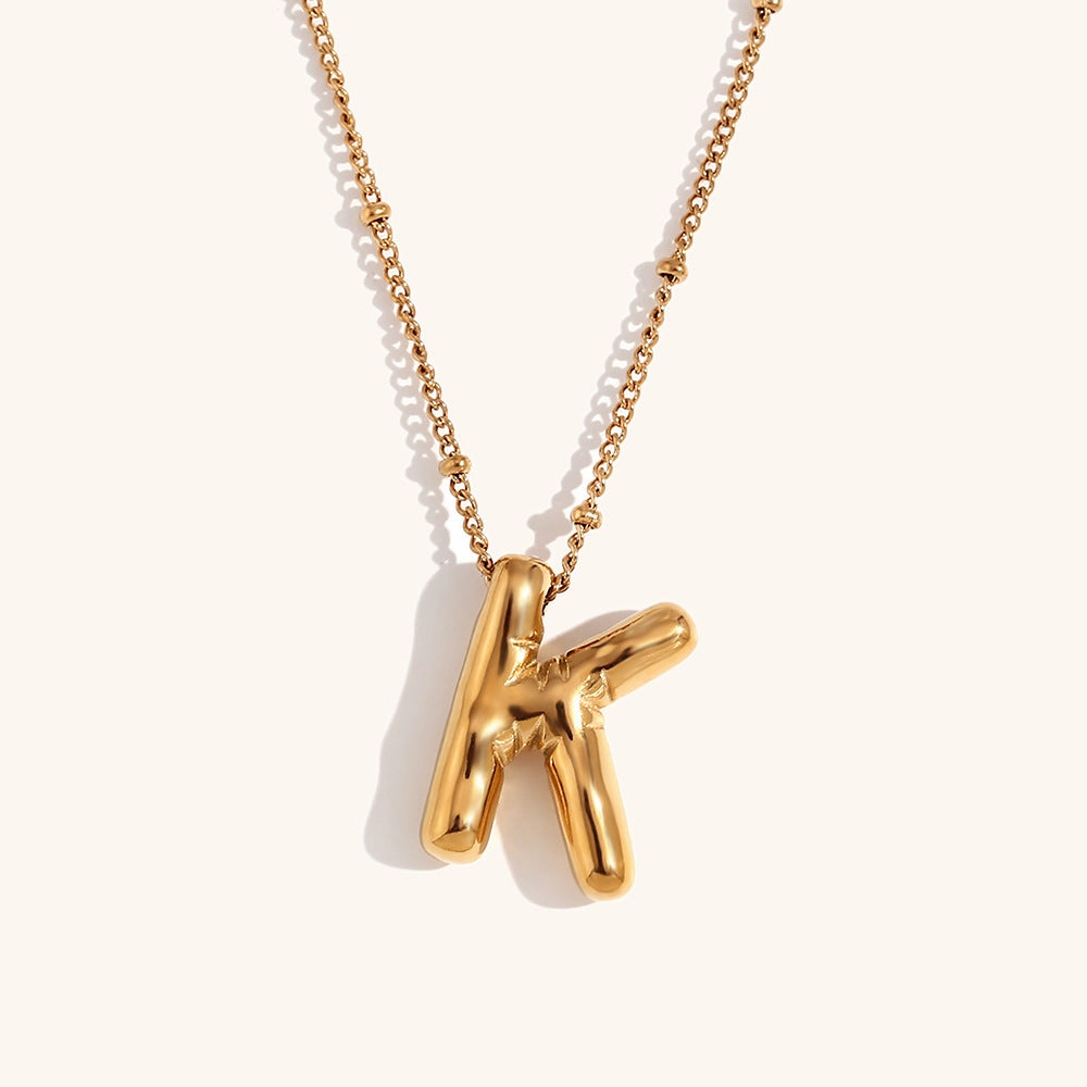Wholesale Balloon English Stainless Steel Plated 18K Necklace