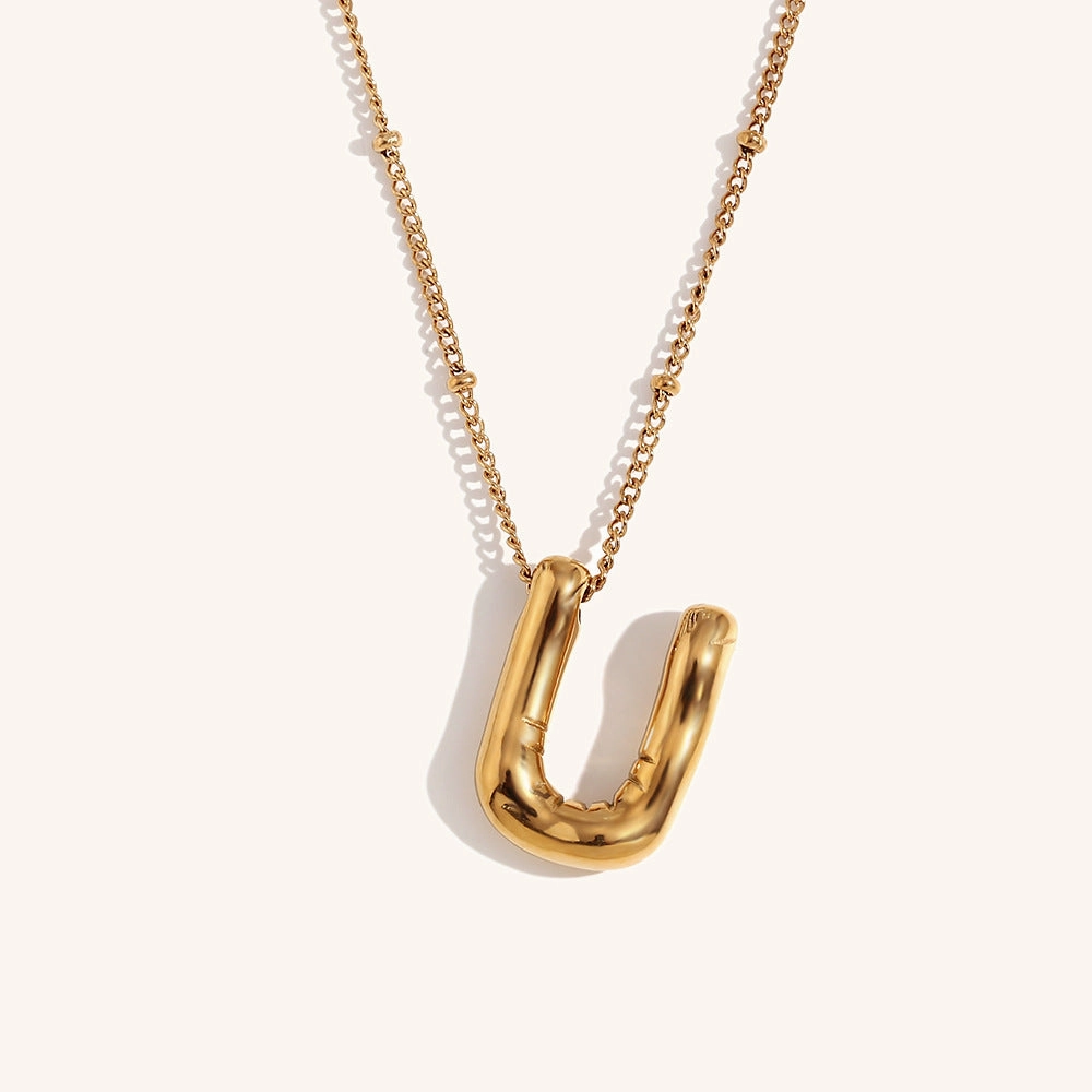 Wholesale Balloon English Stainless Steel Plated 18K Necklace