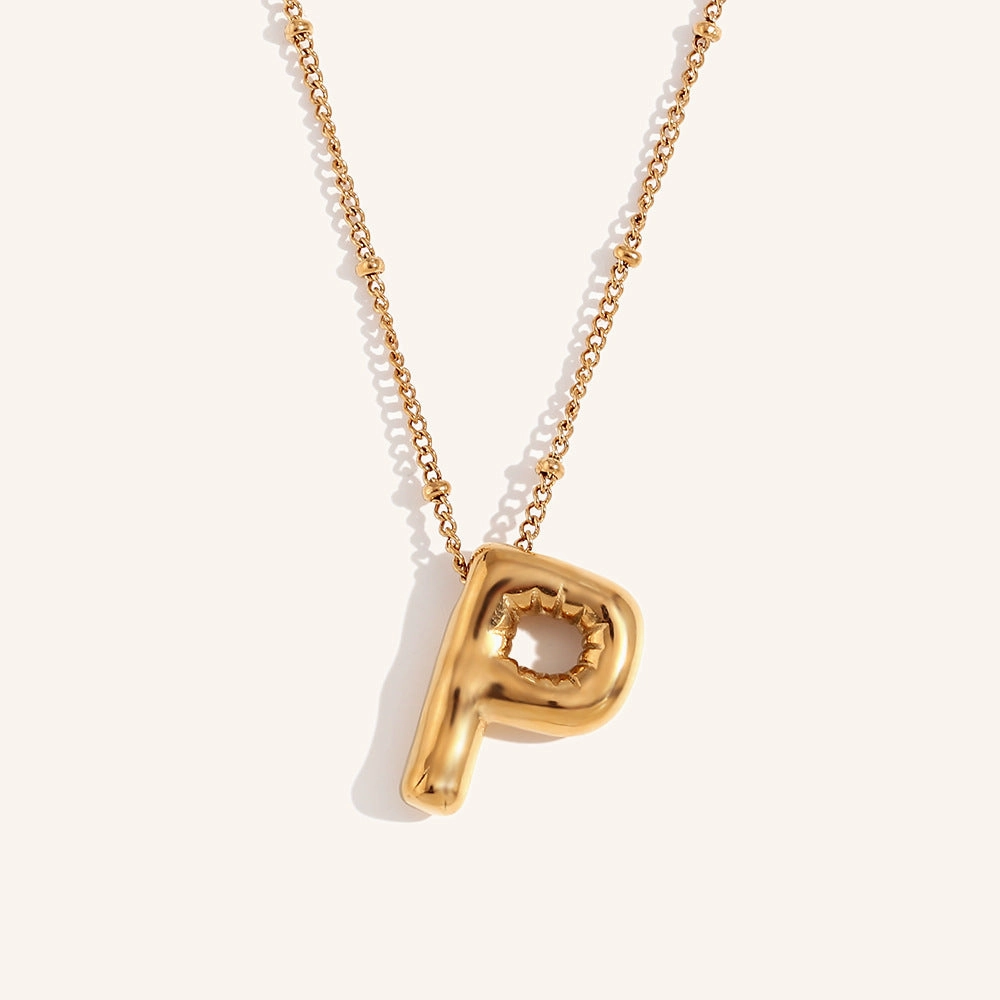 Wholesale Balloon English Stainless Steel Plated 18K Necklace