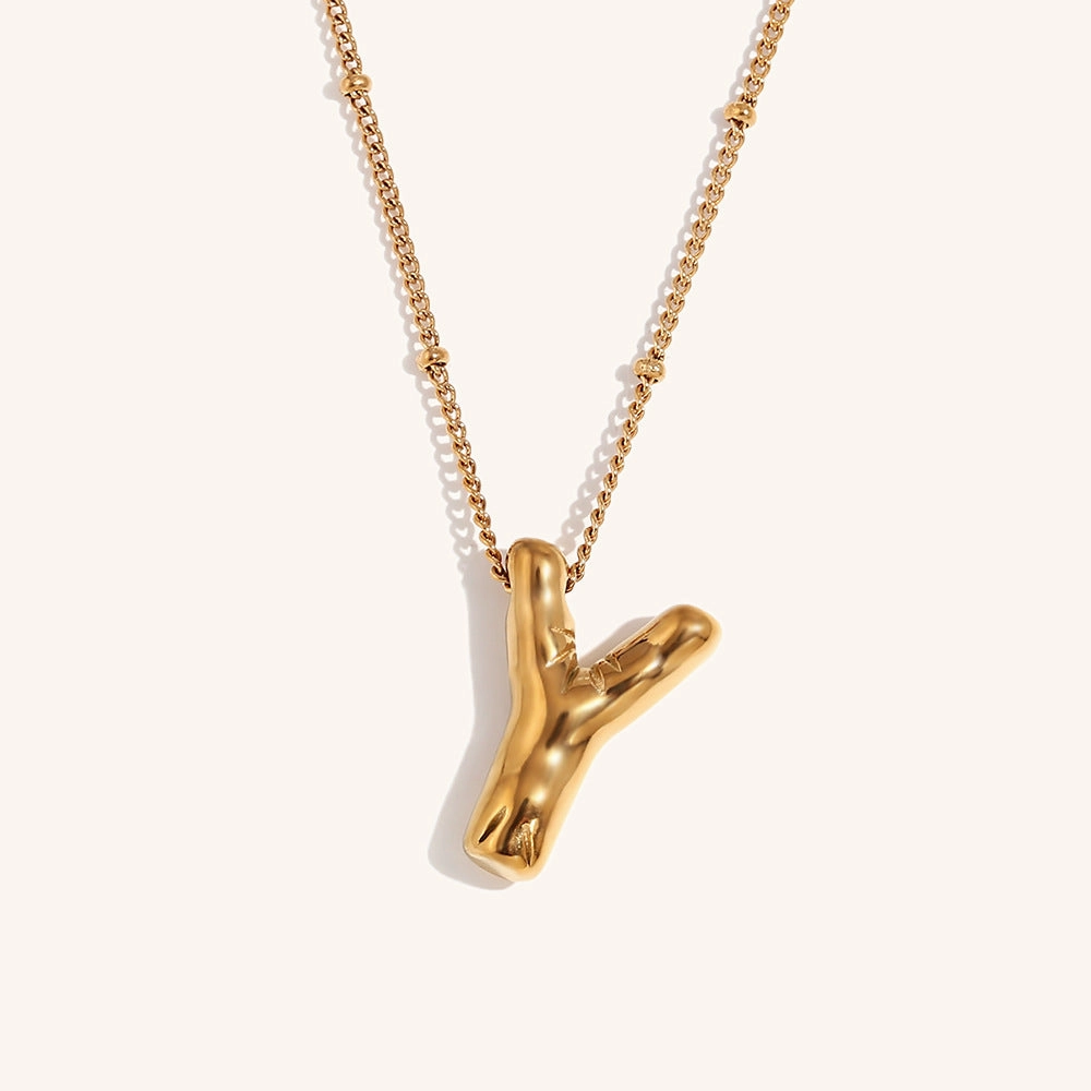 Wholesale Balloon English Stainless Steel Plated 18K Necklace
