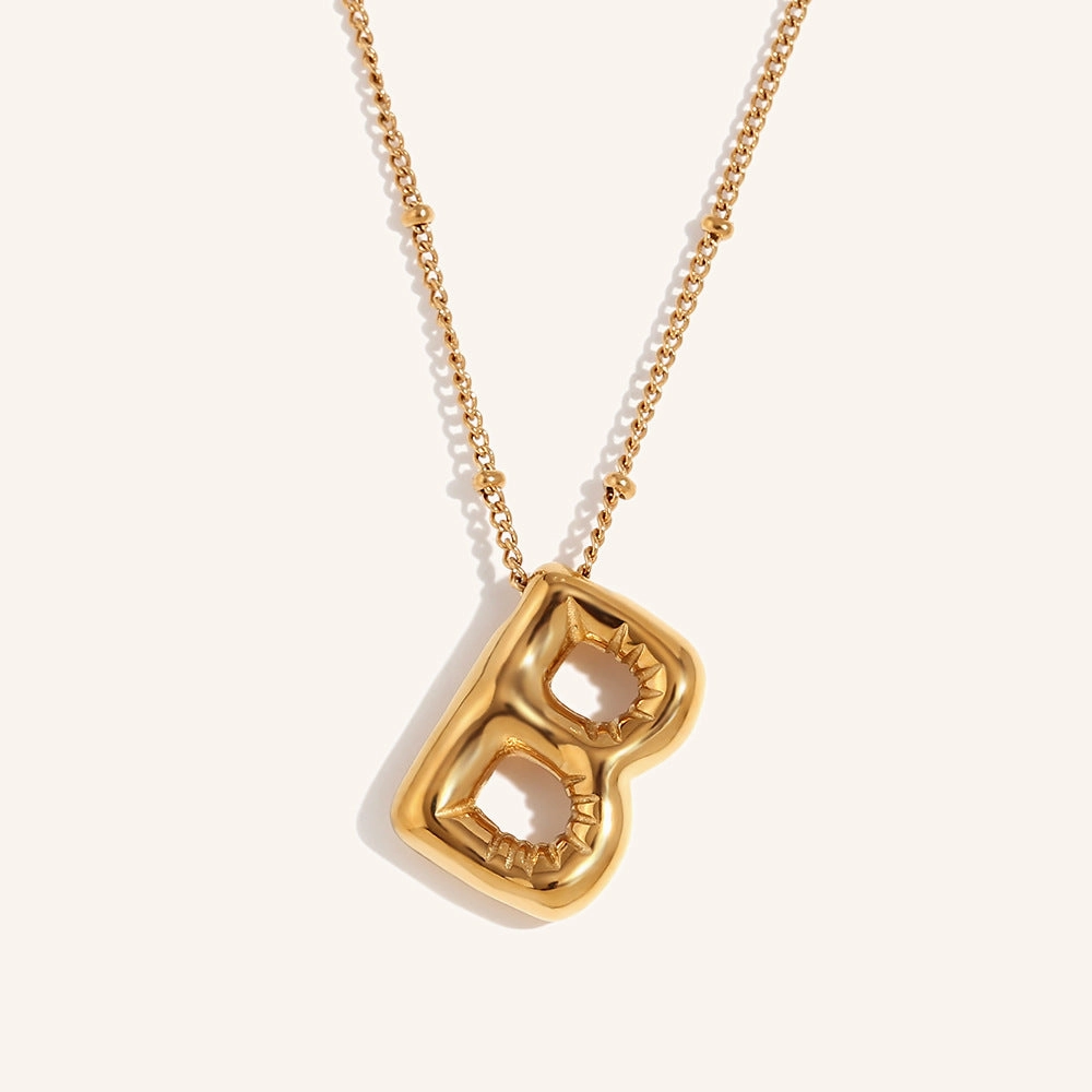 Wholesale Balloon English Stainless Steel Plated 18K Necklace