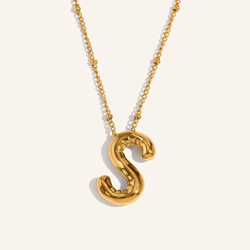 Wholesale Balloon English Stainless Steel Plated 18K Necklace