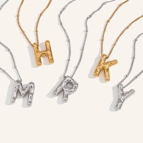 Wholesale Balloon English Stainless Steel Plated 18K Necklace