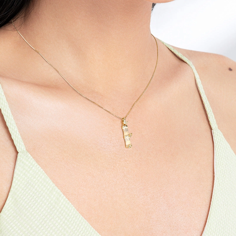 Wholesale Bamboo Opal Silver Necklaces