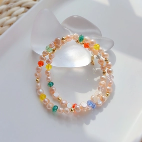 Wholesale Baroque Pink Natural Pearl Necklaces