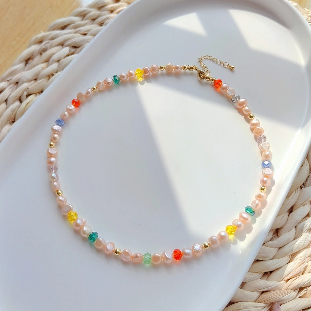Wholesale Baroque Pink Natural Pearl Necklaces