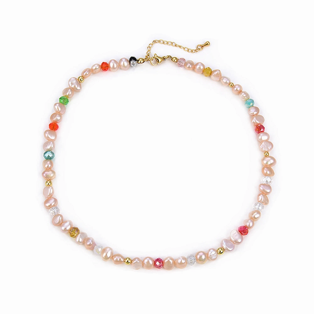 Wholesale Baroque Pink Natural Pearl Necklaces