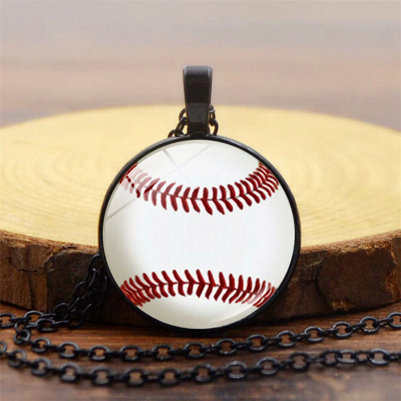 Wholesale Baseball Pattern Time Stone Alloy Necklaces