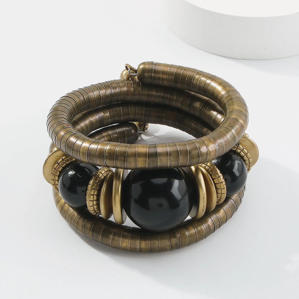 Wholesale Beaded Multilayer Snake Bone Shape Turquoise Bracelet