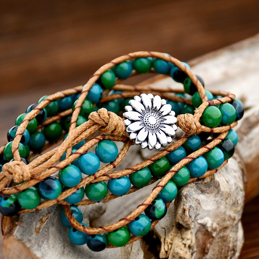 Wholesale Beaded Multilayer Wrap Braided Bracelet
