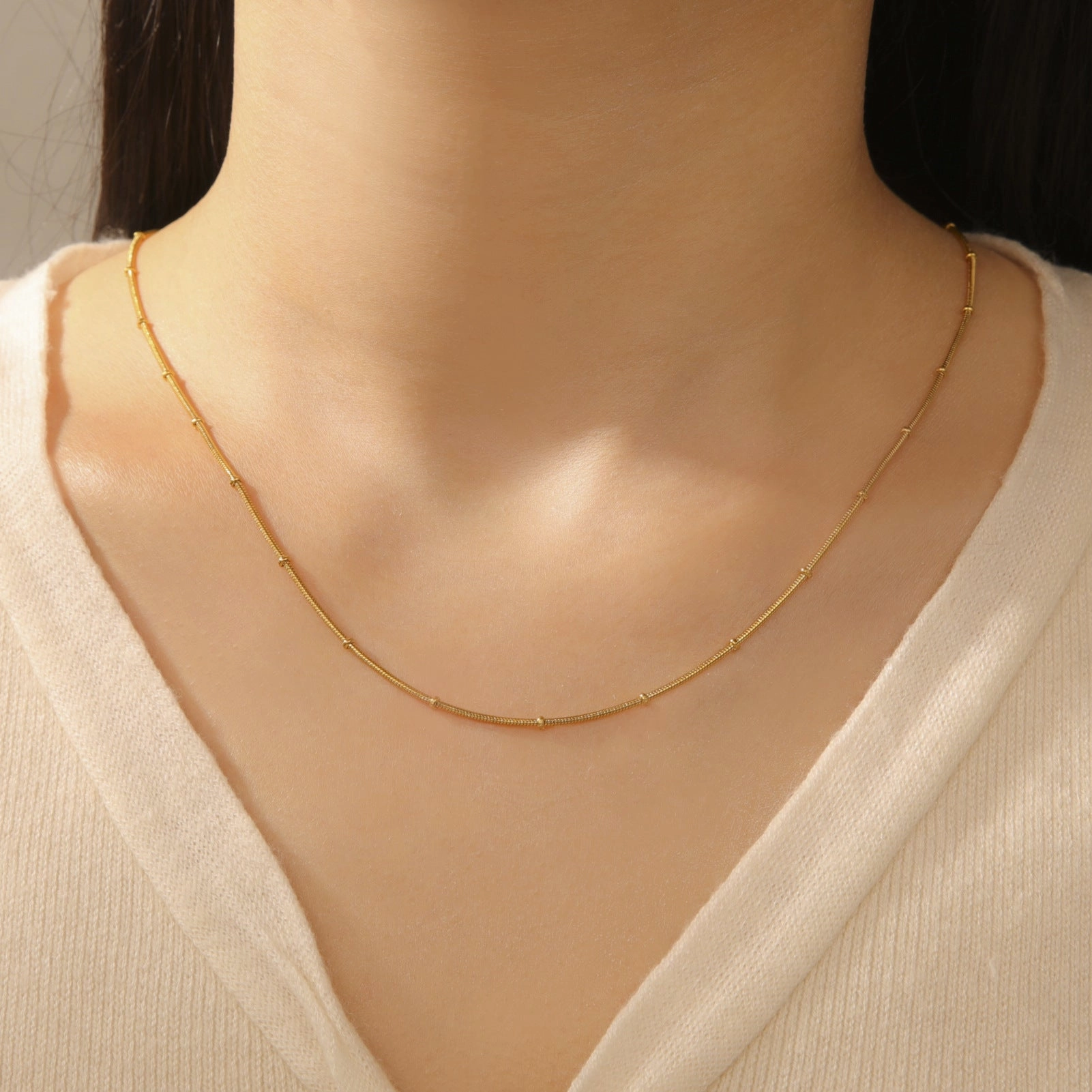 Wholesale Beaded Snake Chain Adjustable Necklace