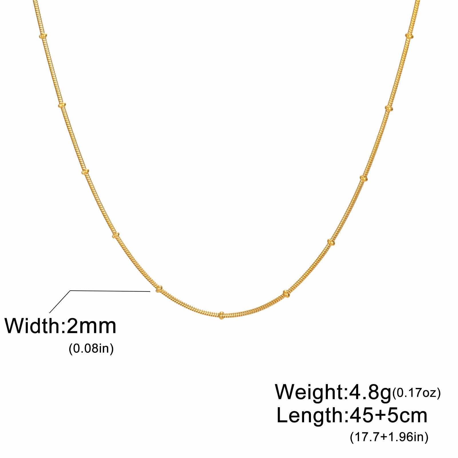 Wholesale Beaded Snake Chain Adjustable Necklace