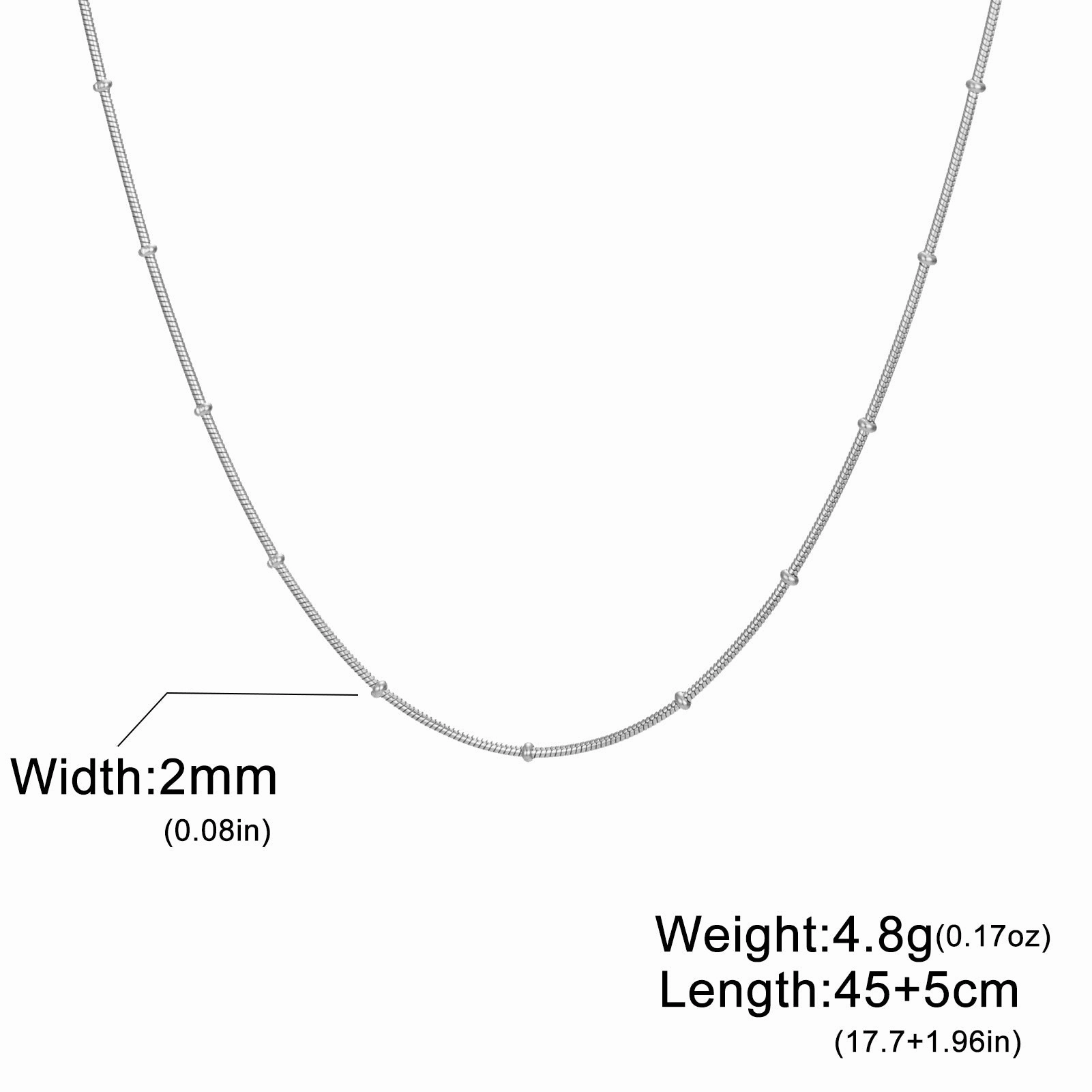 Wholesale Beaded Snake Chain Adjustable Necklace