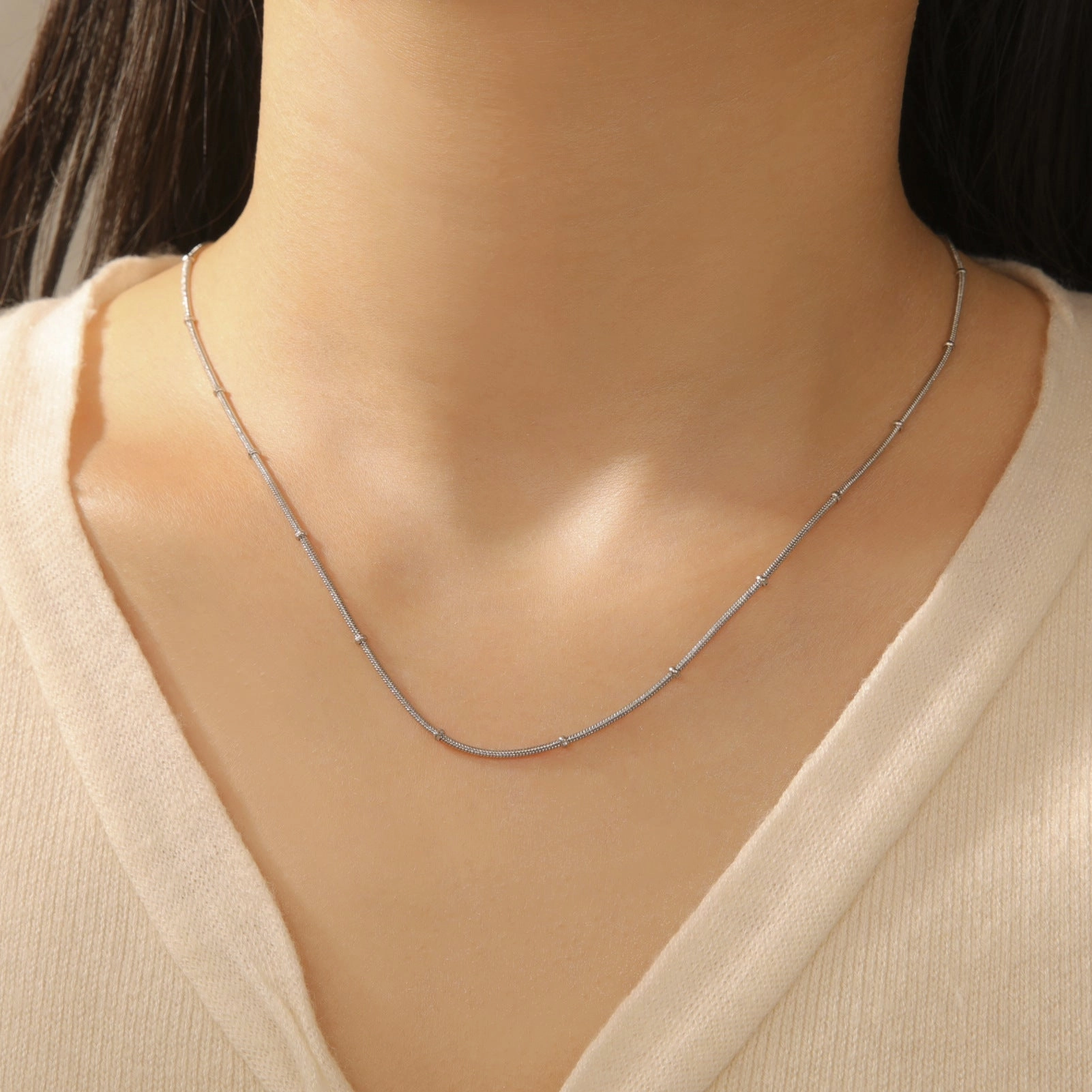 Wholesale Beaded Snake Chain Adjustable Necklace